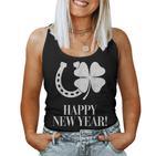 New Year's Eve Outfit Happy New Year Clover Horseshoe Lucky Tank Top Frauen