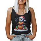 Peace Sign Hand Snowman Basketball Christmas Child Tank Top Frauen