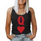 Queen Of Hearts Game Cards Poker Matching Couples S Tank Top Frauen