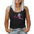 Skilfahrerin Herzschlag Ski Girls Ski Helmet Skiing Tank Top Frauen