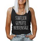 State Tested Nerve Saw Zicke Sister Irony Nerves Tank Top Frauen