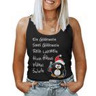 With Text 'Ein Glühwein' A Mulled Wine Swei Mulled Wine Penguin For Christmas Tank Top Frauen