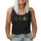 Weed For And Marijuana Leaf Heartbeat Tank Top Frauen