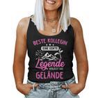 Women's Beste Kollegin Eine Legendeerleaves Das Gelände Tank Top Frauen