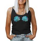 Women's Purple Turquoise Mermaid Shell Tank Top Frauen