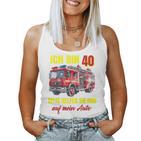 40Th Birthday Man Woman  Fire Brigade Blue Tank Top Frauen