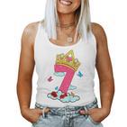 Kinder 7 Geburtstag Prinzessin Kostüm Mädchen 7 Jahre Geschenk Tank Top Frauen