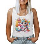 Kinder Nummer 5 Jahre Mädchen Einhorn 5 Geburtstag Tank Top Frauen