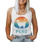 Peru Retro Llamaintage Machu Picchu Alpaca South American Tank Top Frauen