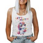 Unicorn Lets Party Outfit Boys Party Unicorn Tank Top Frauen