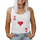 Women's Playing Card Heart Ace Card Costume Fancy Dress Ass Groups Tank Top Frauen