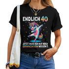 40Th Birthday Woman Man Party Outfit Unicorn T-shirt Frauen