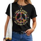 70S Flower Power Love Peace Hippie Costume T-shirt Frauen