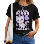 Birthday Girl 6 Years Old Cat Unicorn T-shirt Frauen