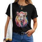 Camel Women's Colourful Watercolour Camel T-shirt Frauen