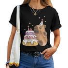 Capybara Cake Happy Birthday Animal Rodent Boy Girl Child T-shirt Frauen