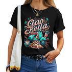 Ciao Bellaespa Roma Pizza Coffee Italia Language T-shirt Frauen