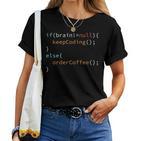 Coffee Software Developer Programmer Coder Coffee Drinker T-shirt Frauen