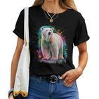 Eisbär Women's Colourful Watercolour Polar Bear T-shirt Frauen