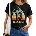 Finally 13Th Birthday Boy Girl Official Nager S T-shirt Frauen