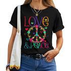 Flower Power Hippie Kostüm Love Peace 60Er 70Er Retro T-shirt Frauen