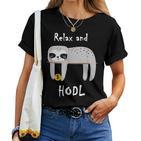 Bitcoin Krypto Sloth Hodl T-shirt Frauen