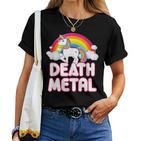 Death Metal Rainbow Unicorn T-shirt Frauen