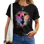 Girls' Rainbow Cheerleader Silhouette Female Cheerleader T-shirt Frauen