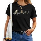 Heartbeat Bicycle Beer Humour Idea Cyclist T-shirt Frauen