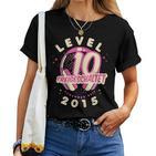 Level 10 Years Girl's Birthday Gamer Girl Gamer 2015 T-shirt Frauen