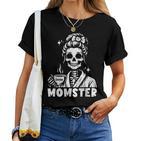 Momster Skeleton Tattoo Coffee Mum Gothic Outfit T-shirt Frauen