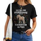 Norwegian Fjord Horse Glitter Horse Riding Fjordi T-shirt Frauen