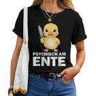 Psychisch Am Ente Crazy Duck Party T-shirt Frauen