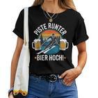 Slope Down Beer High Skier Skiing Winter Holiday T-shirt Frauen