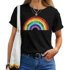 Vintage Rainbow With Beautiful Colourful Colours Love Peace T-shirt Frauen