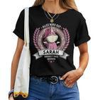 Women's Sarah Name First Name Unicorn Saying Birthday T-shirt Frauen