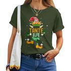 Aunt Elf Christmas Family Outfit Christmas Elf T-shirt Frauen