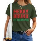 Merry Drunk I'm Christmas Santa Reindeer Graphic T-shirt Frauen