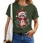 Raccoon Coffee Children Christmas Raccoon T-shirt Frauen