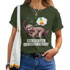 Sloth Late Sleeper Saying Christmas T-shirt Frauen