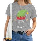 Children's Father Mother Baby Elf Family Outfit Christmas T-shirt Frauen