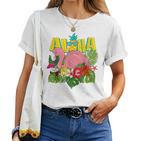 Aloha Hawaii Hawaii-Flamingo Children Nager Girls Toddler Blue T-shirt Frauen