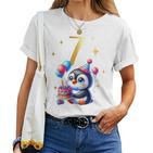 Children's Birthday 7 Girl Penguin Animals Party 7 Years Old T-shirt Frauen