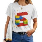 Children's Building Blocks Birthday Boy Girl 6 Years Old Bricks T-shirt Frauen