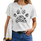 Dalmatian Dog Paw Polka Dot Polka Dot Women T-shirt Frauen