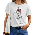 Girl Powerintage Pin Up Retro Strong Woman Unbreakable Gray T-shirt Frauen