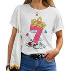 Kinder 7 Geburtstag Prinzessin Kostüm Mädchen 7 Jahre Geschenk T-shirt Frauen