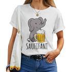 Saufifant Beer Drinker Saufen Party Saying T-shirt Frauen