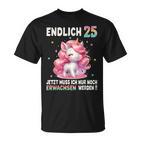 25 Geburtstag Frau Party Outfit Frauen Lustiges Einhorn T-Shirt