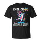 40Th Birthday Woman Man Party Outfit Unicorn T-Shirt